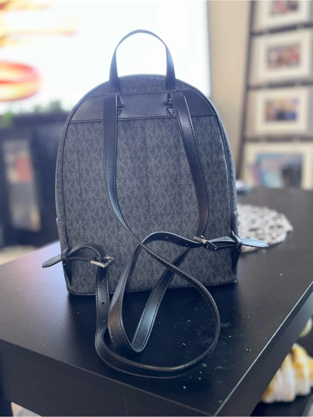 Michael Kors Black Signature Logo Backpack - Picture 2 of 8